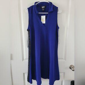 DKNY Cobalt Blue and Black Tank Dress